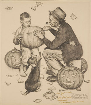 Norman Rockwell, Study for Old Man and Boy: Halloween