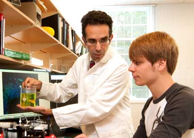 Dr. Sina Rabbany works with a student