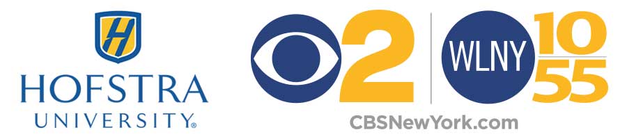 CBS 2 and Hofstra logos