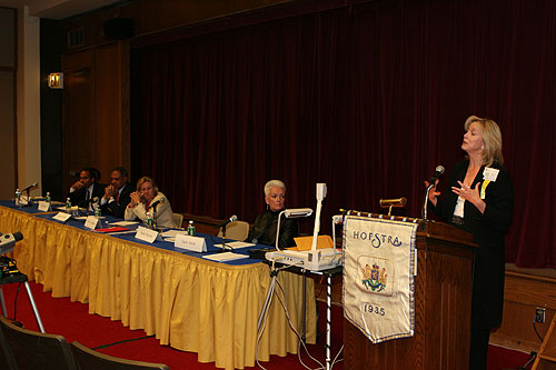 Salih Booker, George Moose, Nancy Soderberg, Gayle Smith and Sandra Thurman at the Clinton's Foreign Policy in Africa panel