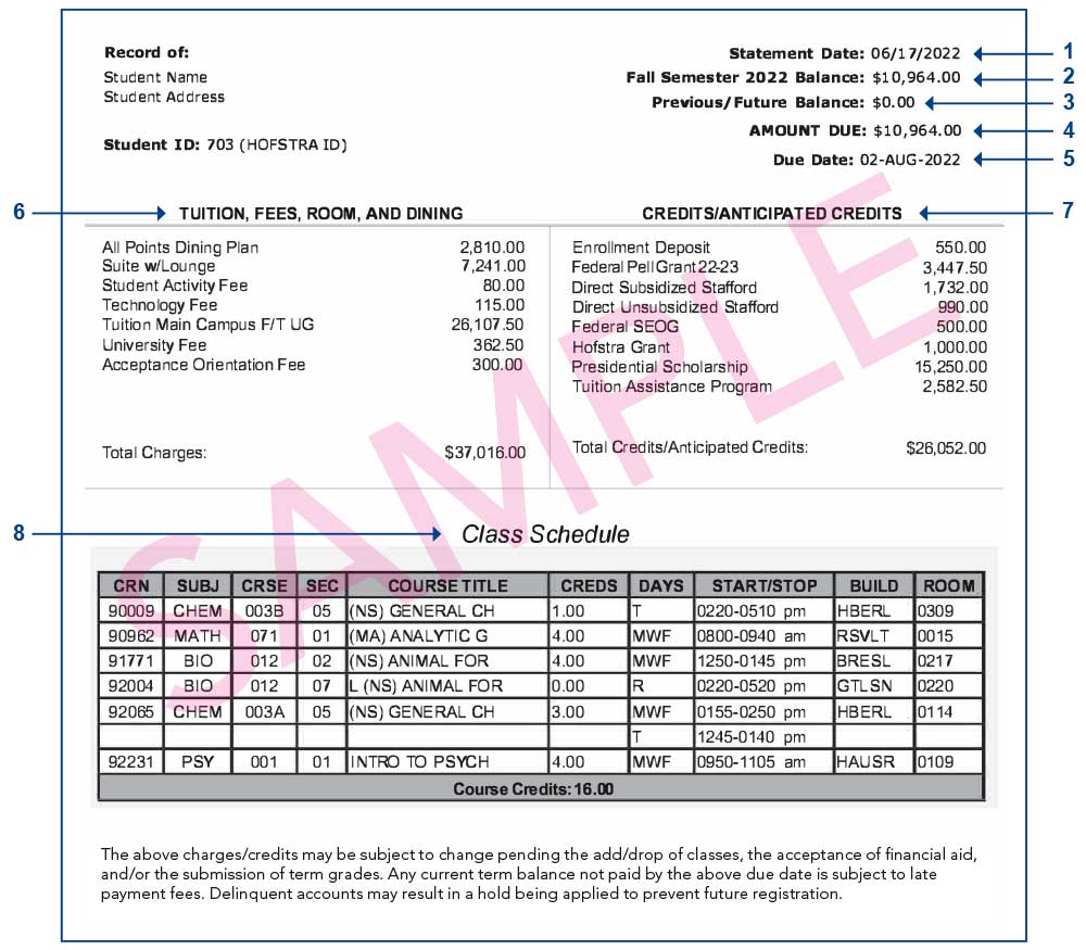 Student Financial Services Understanding Your EBill Hofstra University