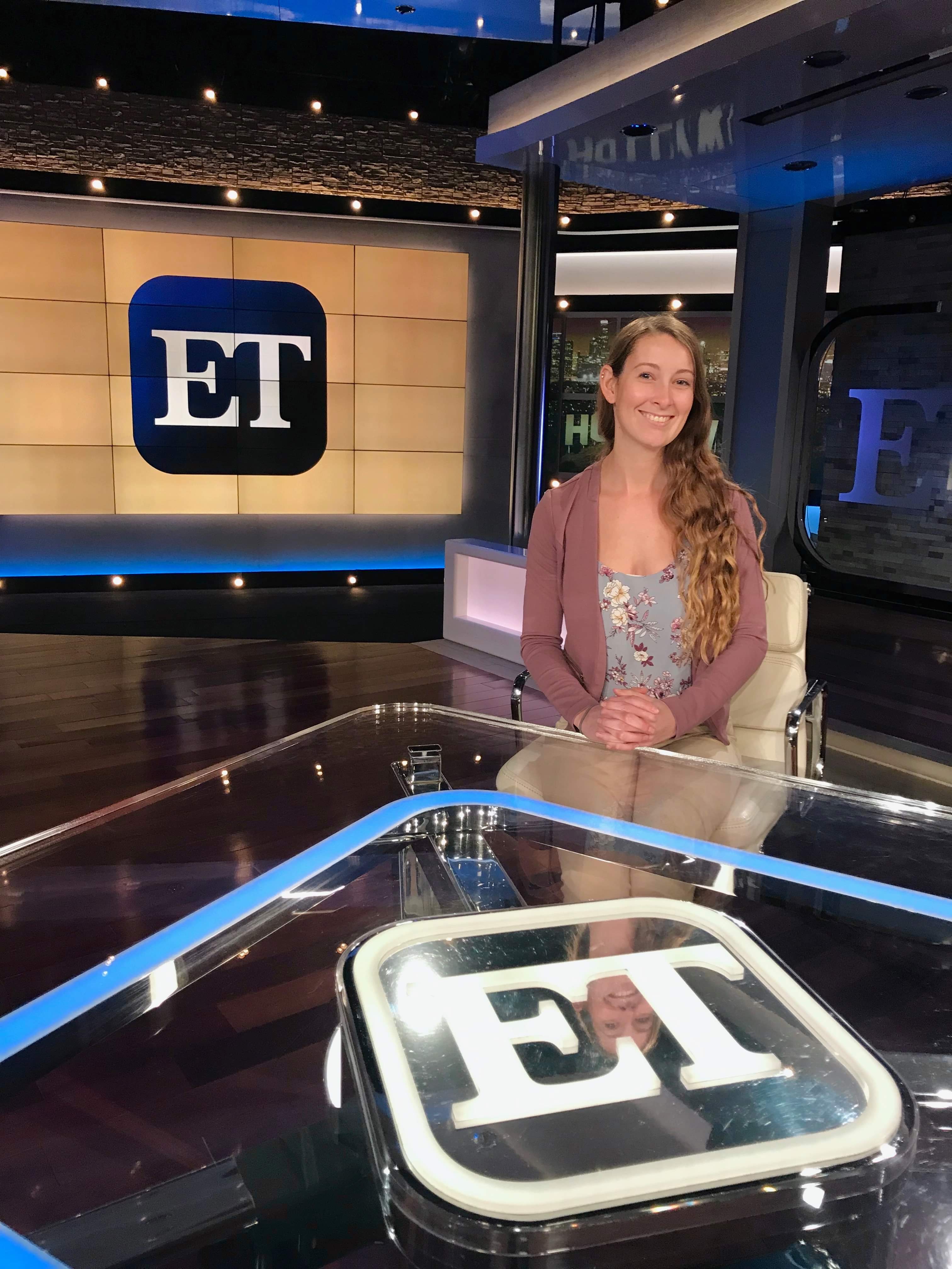 Alum Sara Whitman on the ET set.