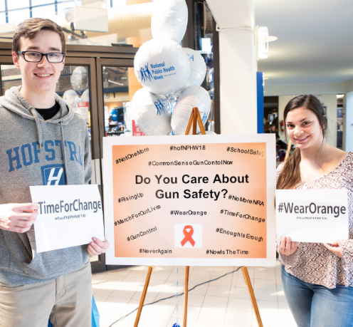 students with gun safety poster