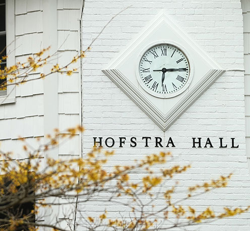A Photo of the Clock on Hofstra Hall