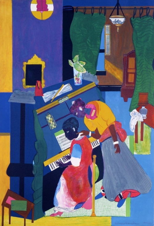 Romare Bearden (American, 1911-1988), Homage to Mary Lou (The Piano Lesson)