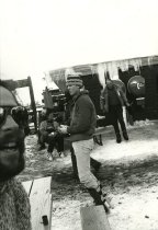 Andy Warhol: men Outside at Ski Lodge