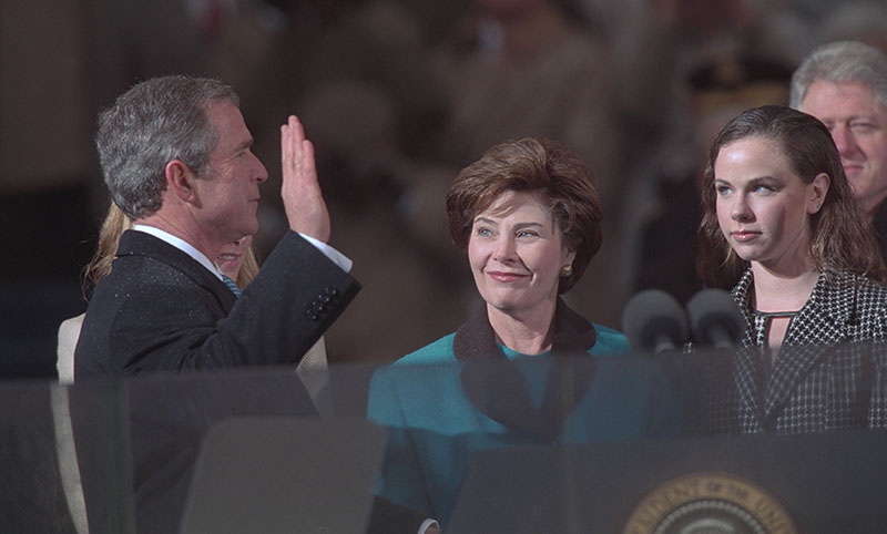 President George W. Bush is sworn in as the 43rd president of the United States during ceremonies Jan. 20, 2001