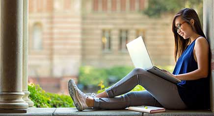 Female student on laptop