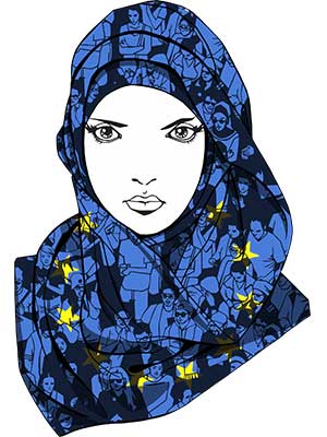 Drawing of female in hijab