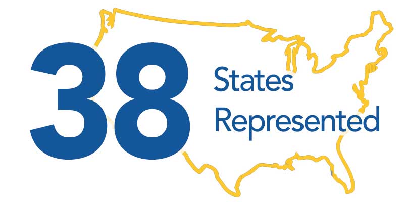 38 States Represented