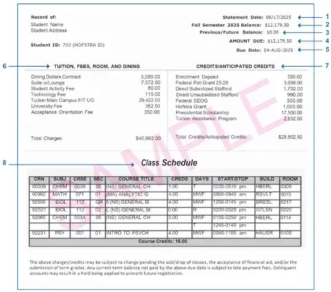 Bursar Billing Sample