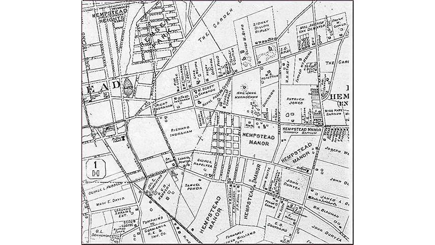 Hofstra History: The Hofstra Home. The Hofstras bought the land for their home in 1903 in Hempstead, New York. The estate was approximately fifteen acres and was bordered by Fulton Avenue, a tree-lined thoroughfare that took them to the heart of Hempstead. Large estates and farms lay north and south of the avenue. While the house was being built, the Hofstras resided in the Garden City Hotel.