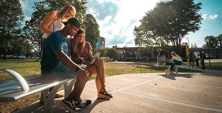 Students on Hofstra Camnous