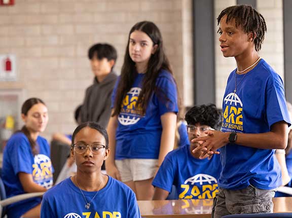 Students interacting