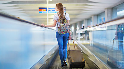 female student at airport