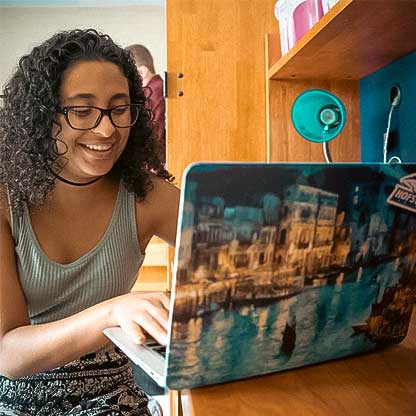 Student with Laptop