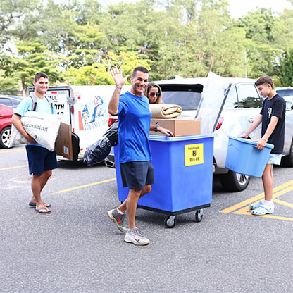 Parents helping students on move-in day
