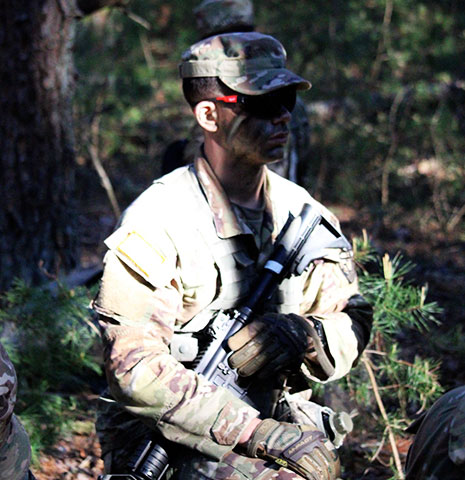Cadet in camouflage uniform