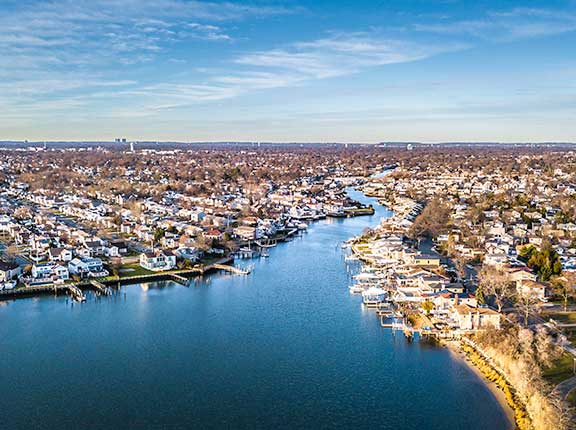 aerial view of Long Island