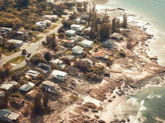 Homes in disaster area