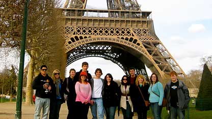 Students at the Eiffel Tower