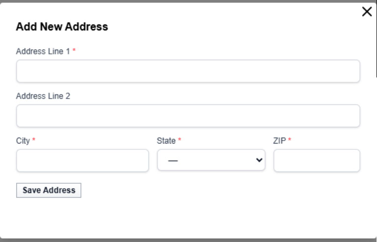 Add New Address Form