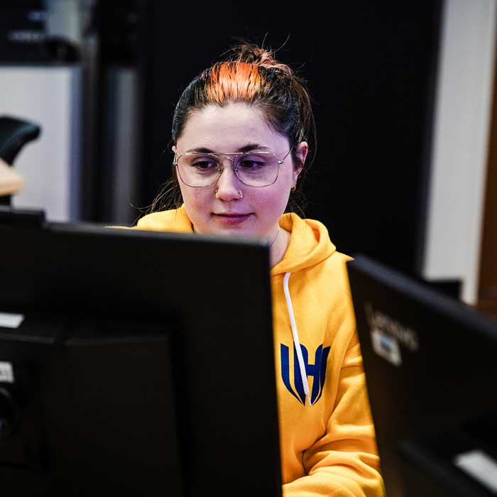 Student at Computer