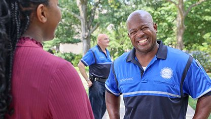 Smiling public safety officer